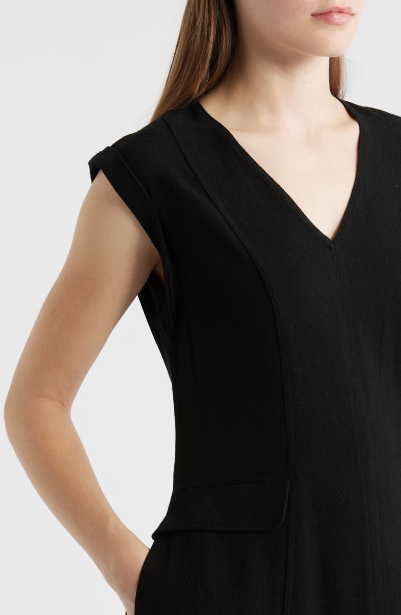 MELLODAY Cap Sleeve Maxi Dress, Alternate, color, Black