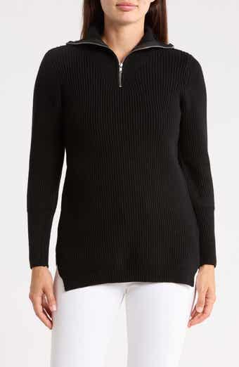 Ribbed Quarter Zip Sweater