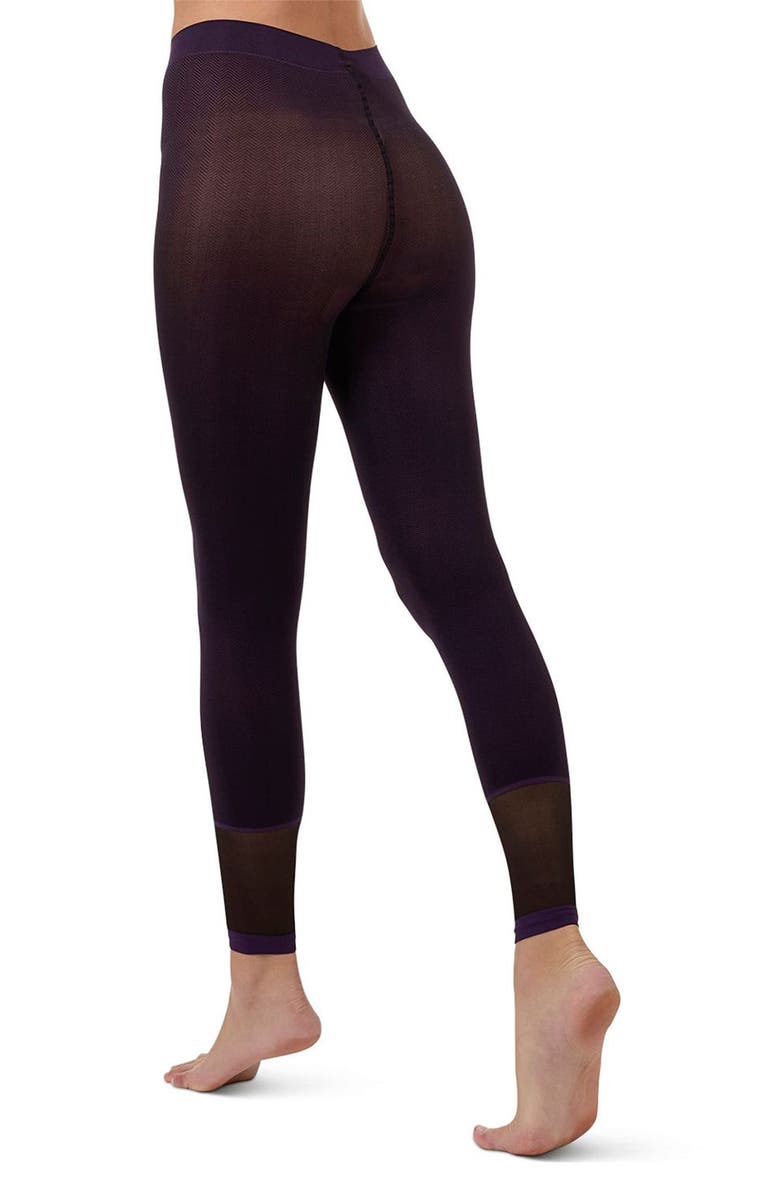 MeMoi Herringbone Footless Tights, Alternate, color, Plum Perfect