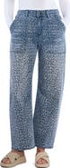 Wash Lab Denim High Waist Animal Print Barrel Leg Jeans