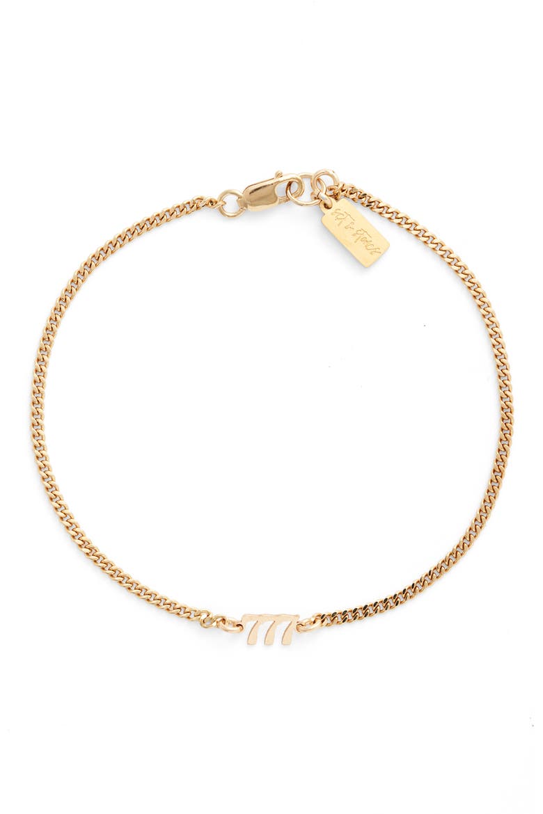 Angel Numbers Bracelet, Main, color, GOLD / 777