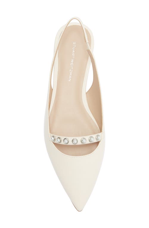 Stuart Weitzman Faux Pearl Slingback Pump In White