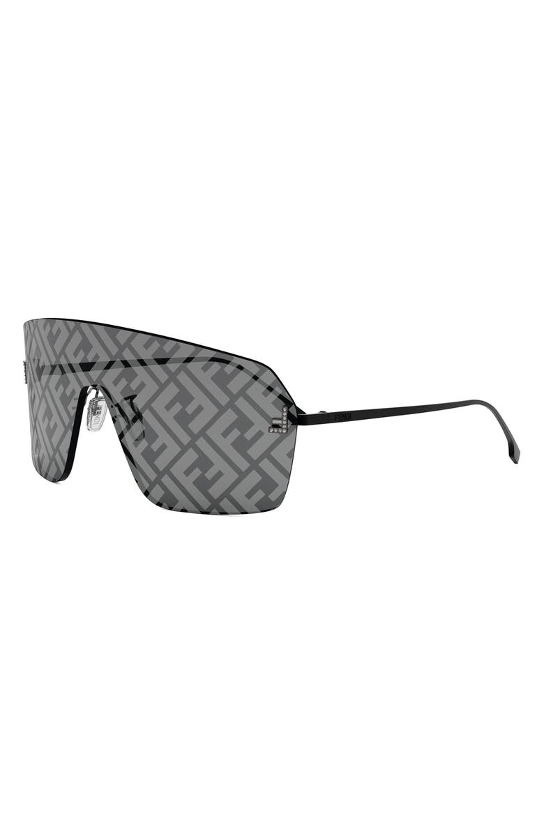 Fendi 'Fendi First Rectangular 139mm Shield Sunglasses, Alternate, color,
