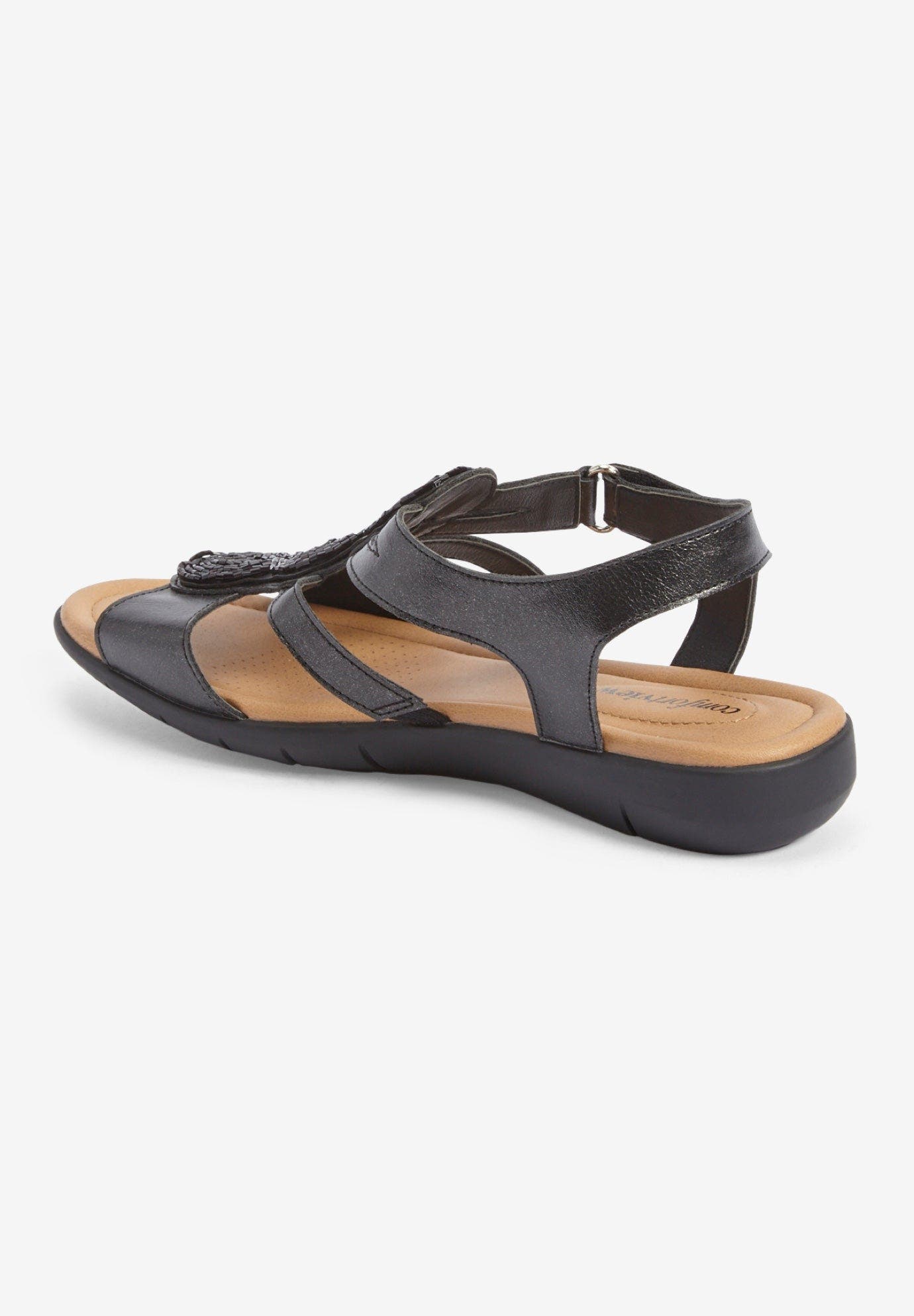 Comfortview The Maylee Sandal, Alternate, color, Black Metallic
