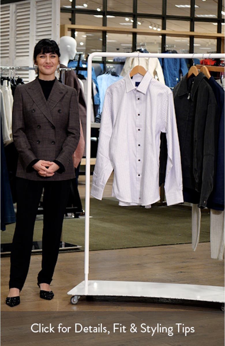 Trim Fit Windowpane Cotton Dress Shirt, sales video thumbnail