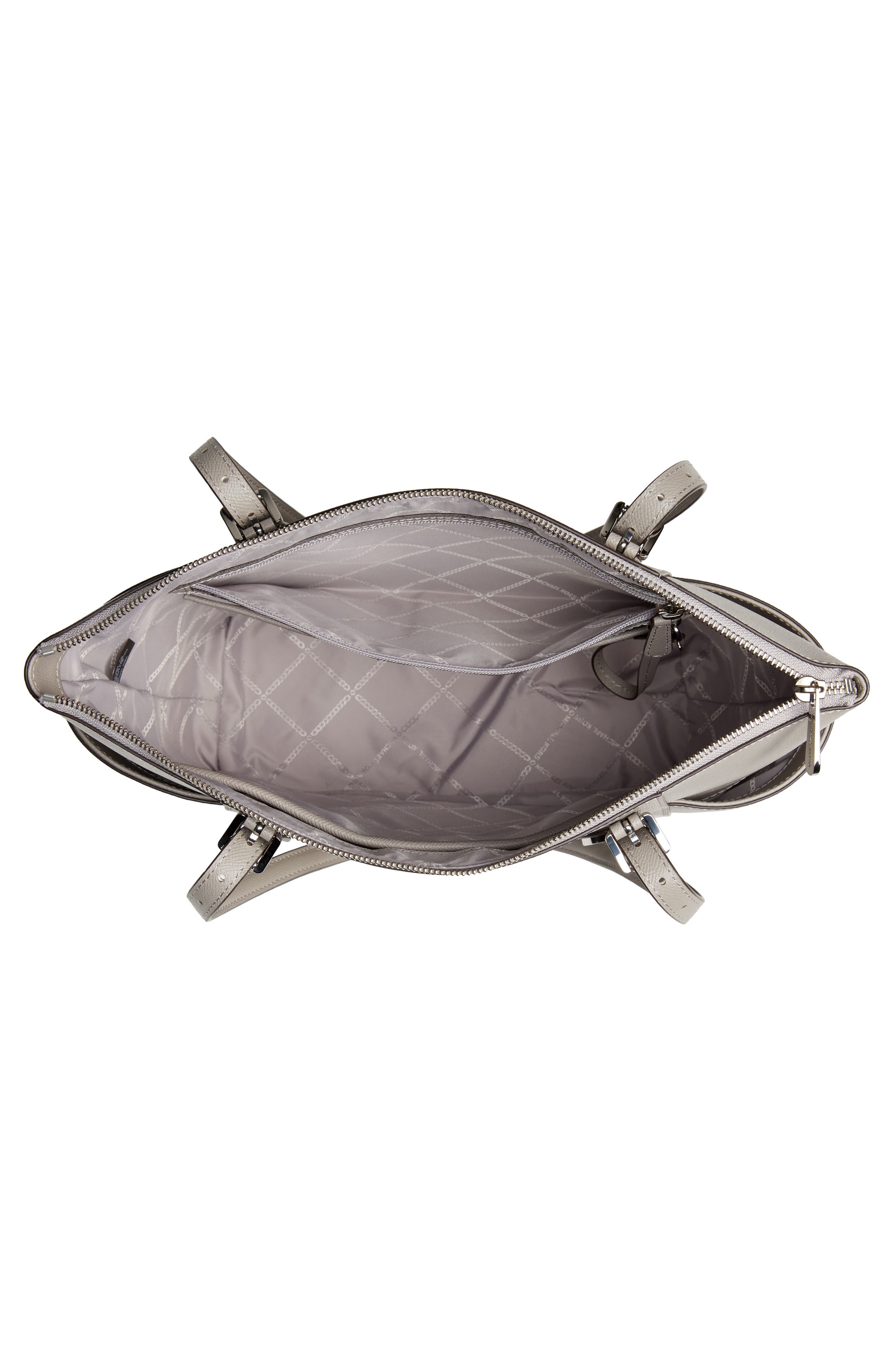 'Jet Set' Leather Tote, Alternate, color, PEARL GREY