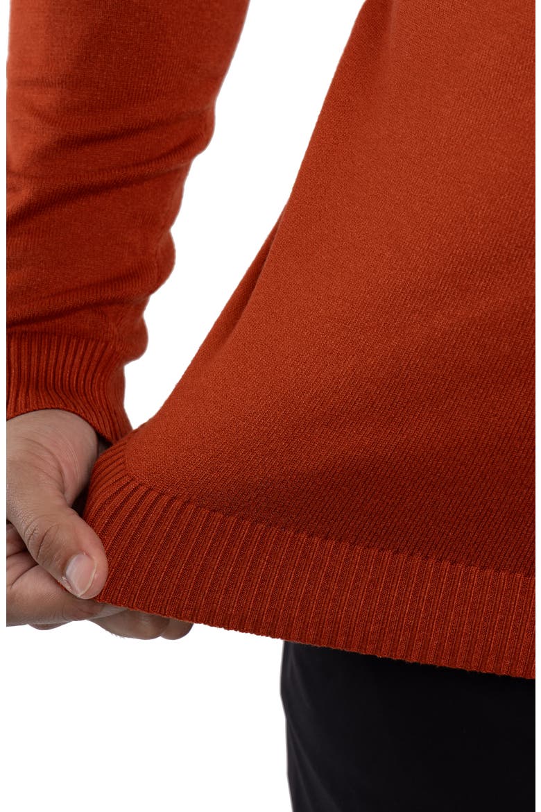 V-Neck Rib Knit Sweater, Alternate, color, BRICK