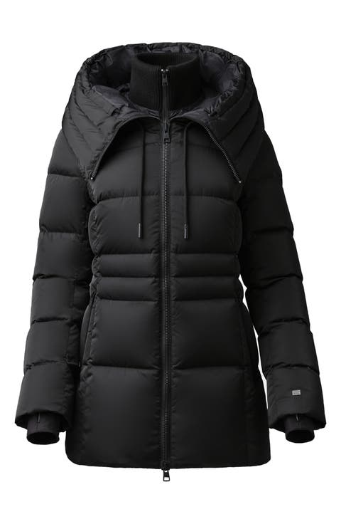 June Water Repellent 700 Fill Power Down Quilted Jacket with Bib Inset