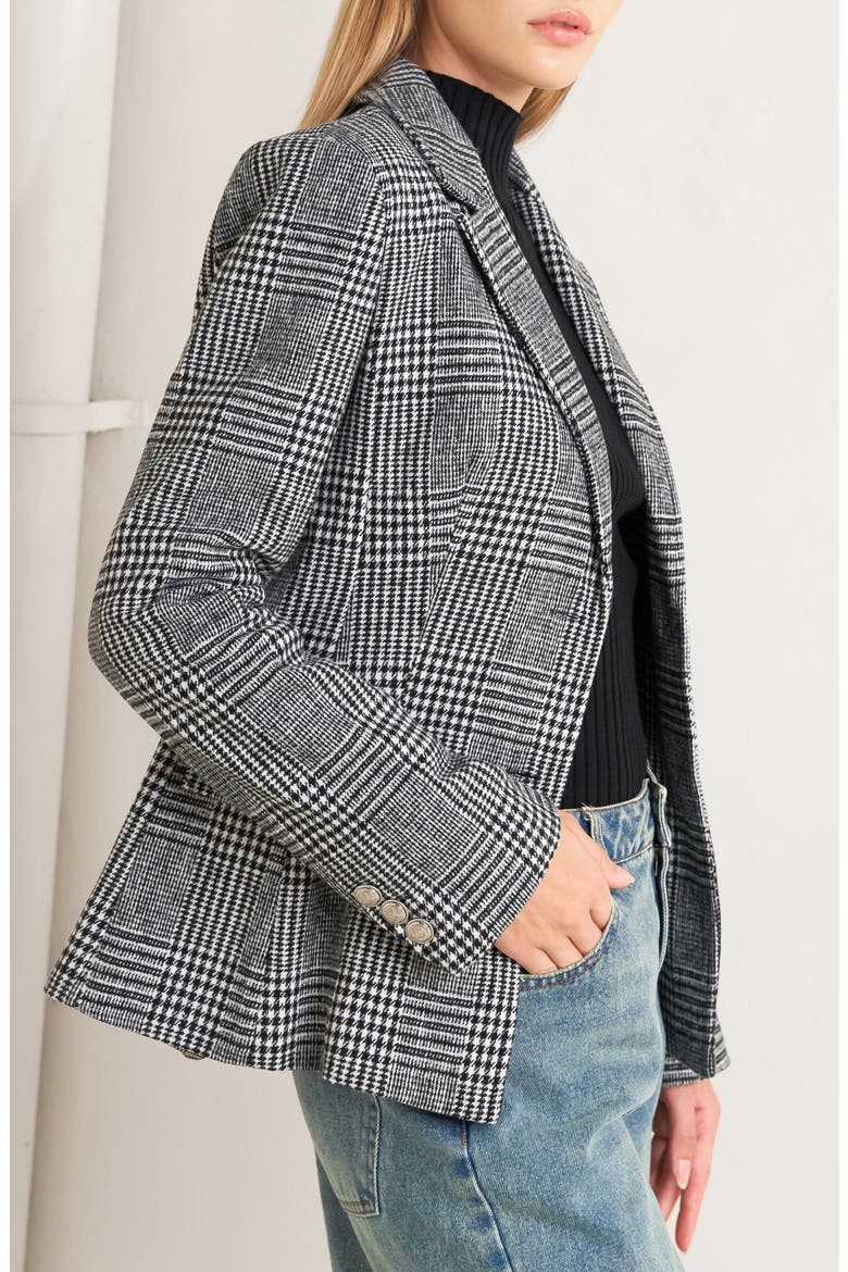 Houndstooth Plaid Blazer, Alternate, color, BLACK WHITE