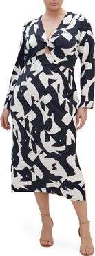City Chic Lana Twist Cutout Long Sleeve Maxi Dress