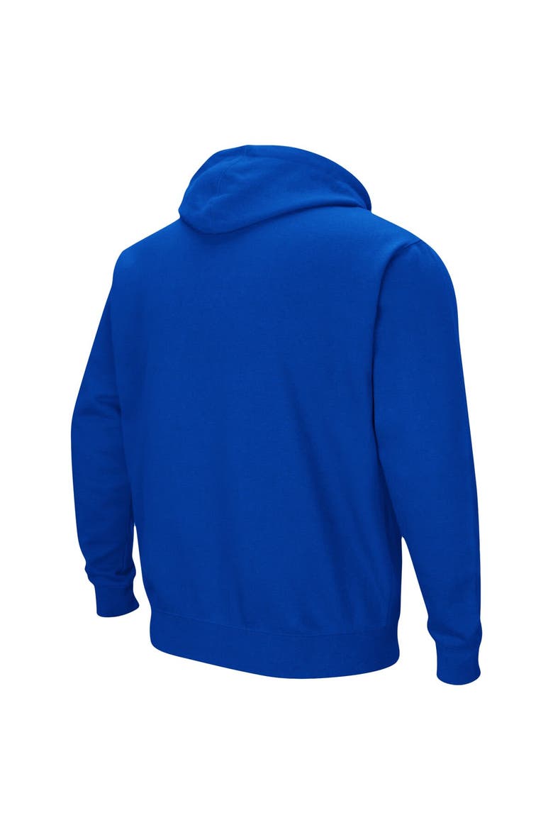 Men's Colosseum Royal Kansas Jayhawks Arch & Logo 3.0 Pullover Hoodie, Alternate, color, Royal