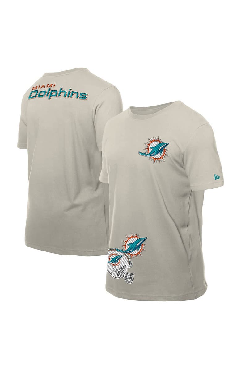 New Era Men's New Era Light Beige Miami Dolphins Multi Patch T-Shirt, Main, color, Light Beige