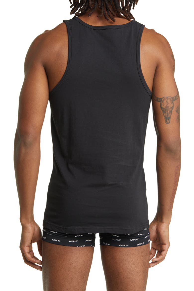Men's 2-Pack Dri-FIT Stretch Cotton Tanks, Alternate, color, BLACK