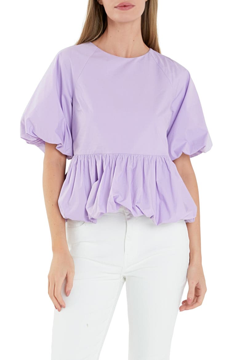 Balloon Poplin Top, Main, color, LAVENDER