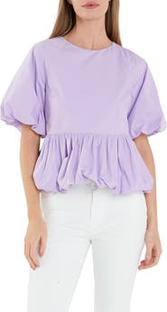 English Factory Balloon Poplin Top