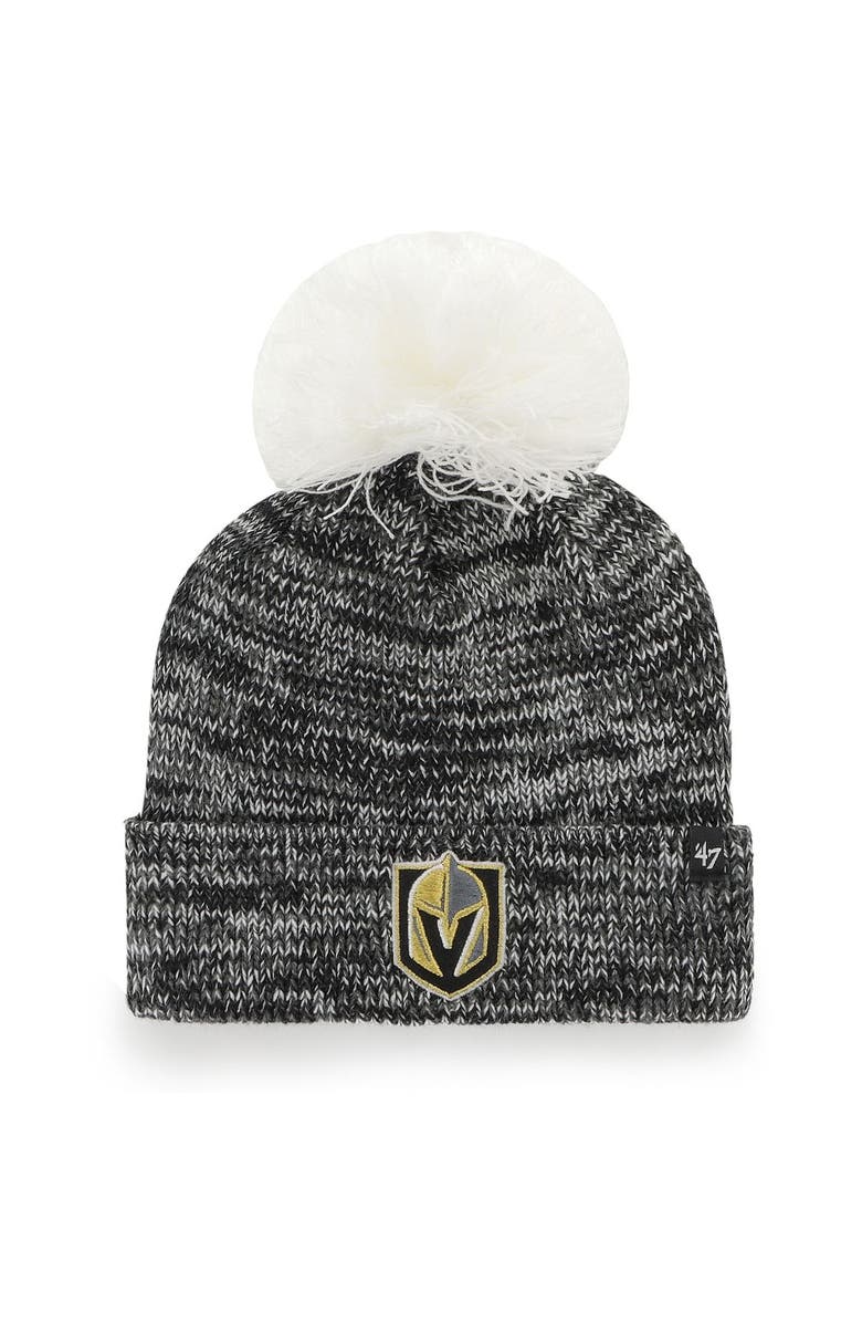'47 Women's '47 Gray Vegas Golden Knights Triple Cross Cuffed Knit Hat with Pom, Alternate, color, Gray