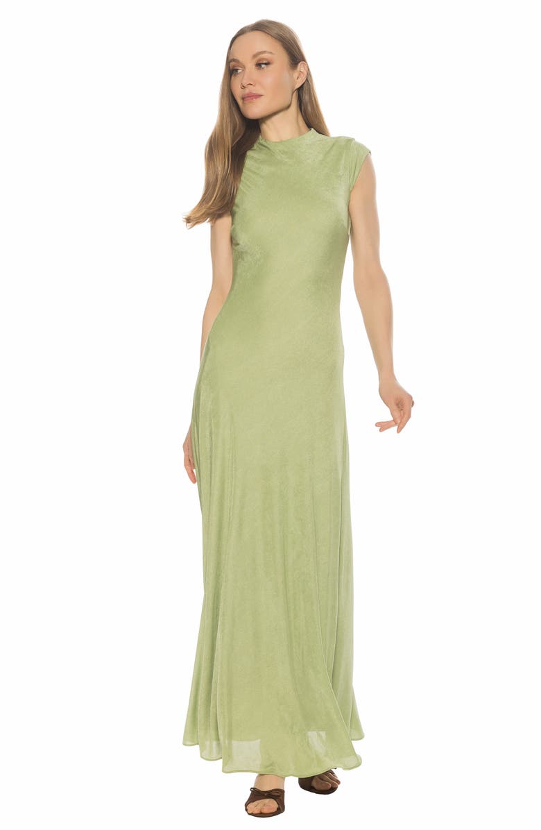 Alexia Admor Nalani Mock Neck Maxi Dress, Alternate, color, Sage