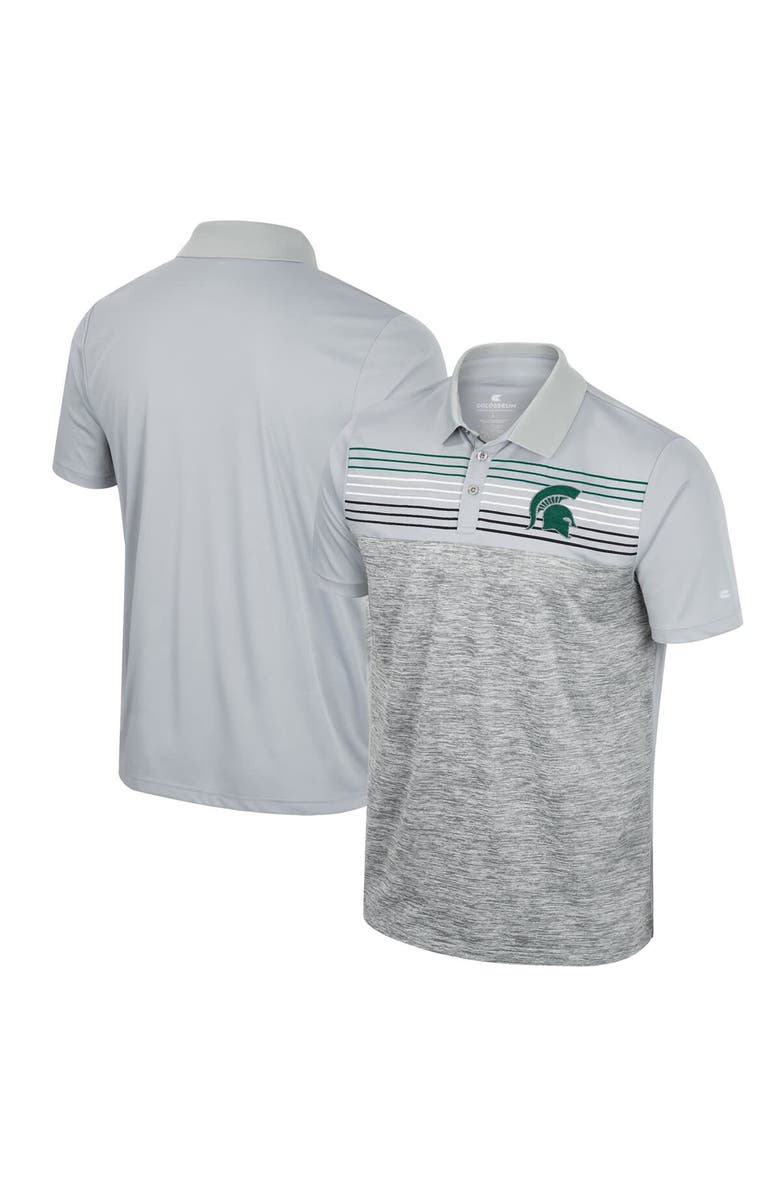 COLOSSEUM Men's Colosseum Gray Michigan State Spartans Cybernetic Polo, Main, color, 