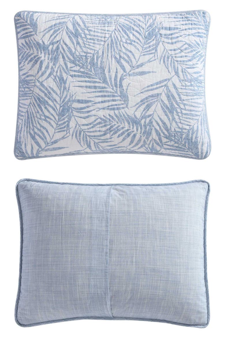 Palmday Cotton Quilt & Sham Set, Alternate, color, BLUE CANAL