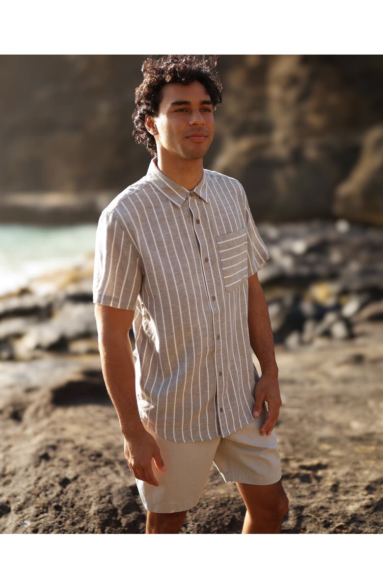 tentree Dundas Shirt, Alternate, color, Clay/Wide Pinstripe