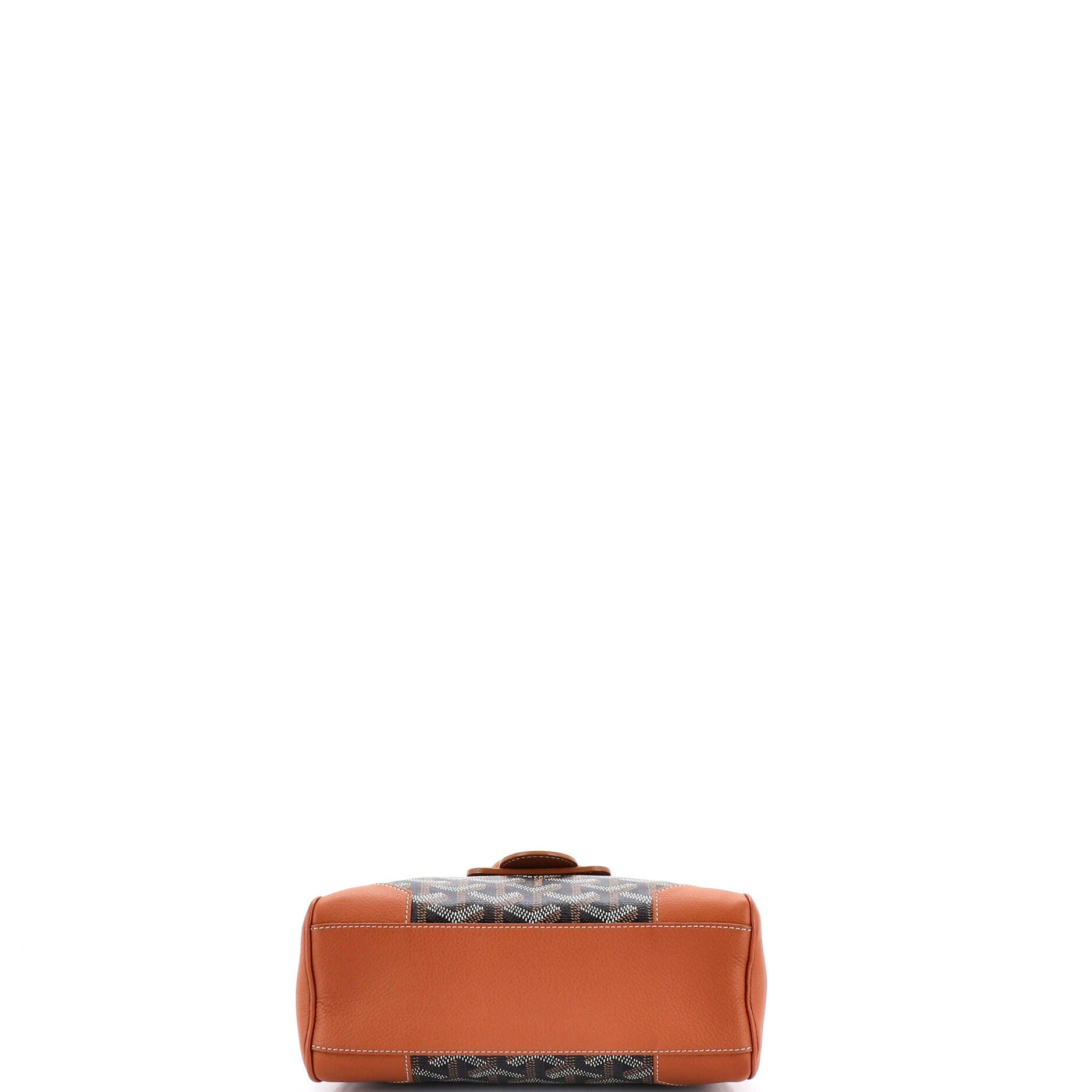 Pre-Owned Goyard Saigon Top Handle Bag Coated Canvas with Leather Mini, Alternate, color, Brown