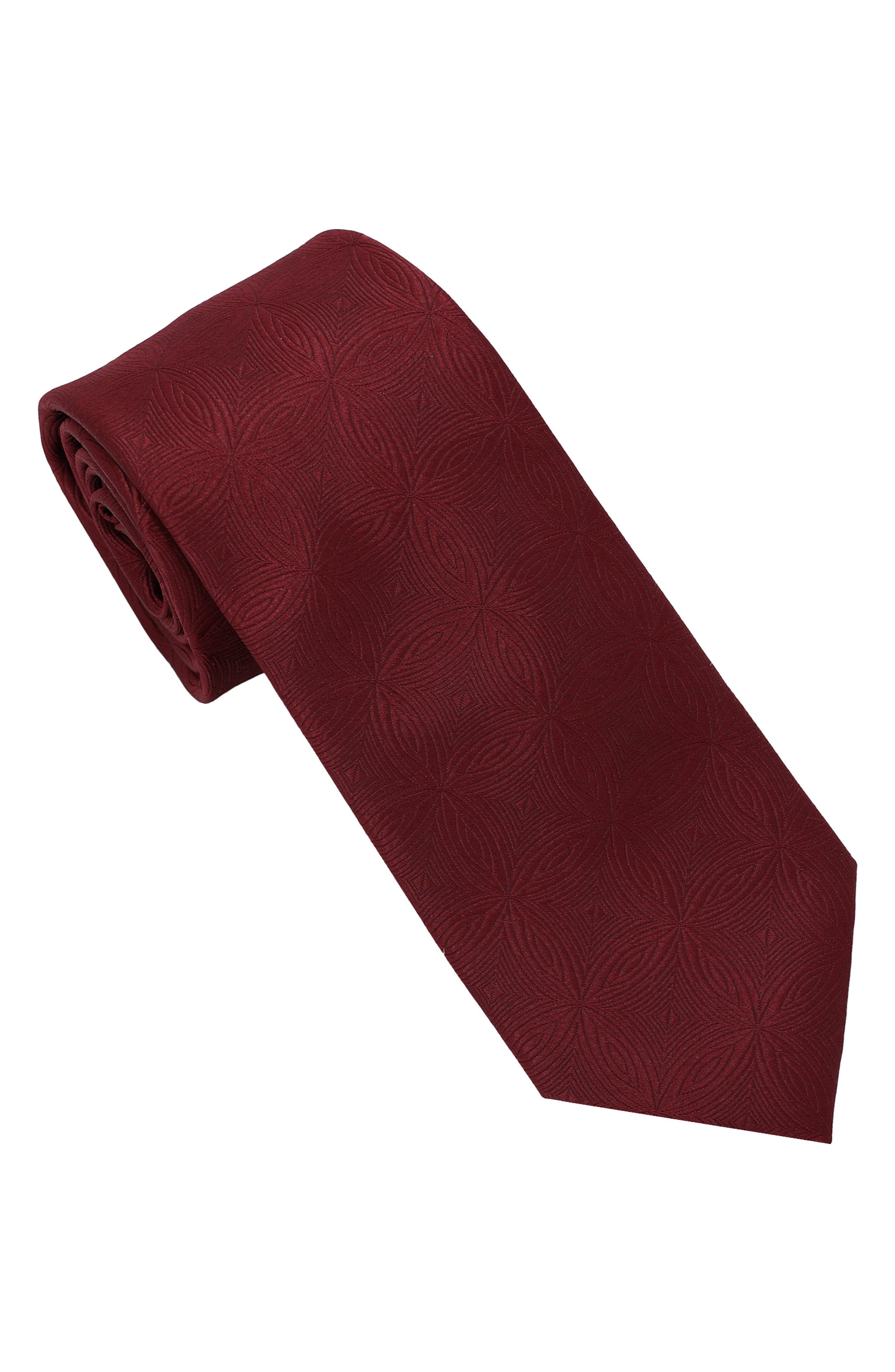Karl Lagerfeld Paris Sunburst Jacquard Tie In Burgundy