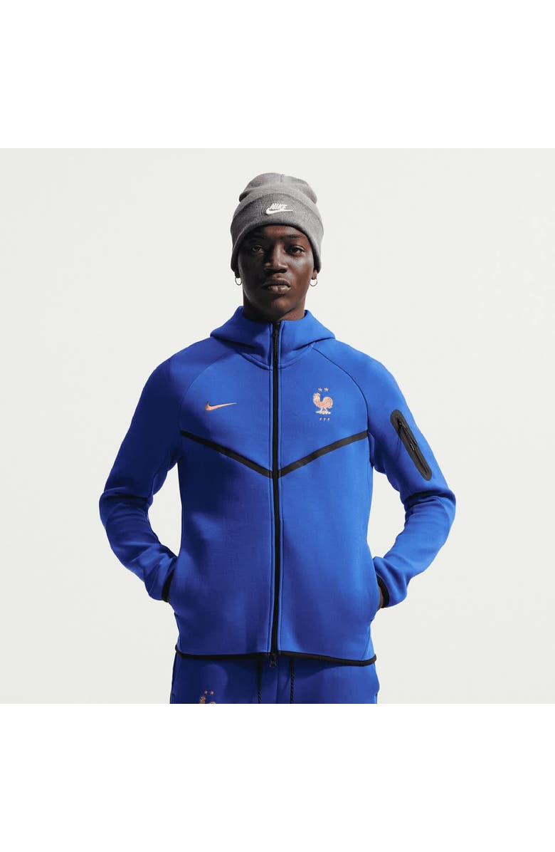 Nike Men's Nike Blue France National Team 2026 Tech Fleece Windrunner Raglan Full-Zip Hoodie, Main, color, Blue