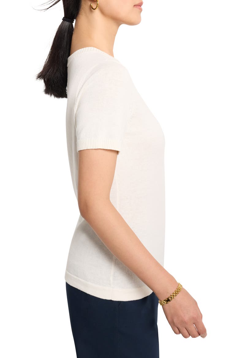 Easy Short Sleeve Sweater, Alternate, color, CLASSIC CREAM