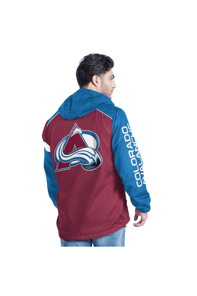 Men's G-III Sports by Carl Banks Burgundy/Navy Colorado Avalanche Lateral Half-Zip Hoodie Jacket, Alternate, color, Burgundy