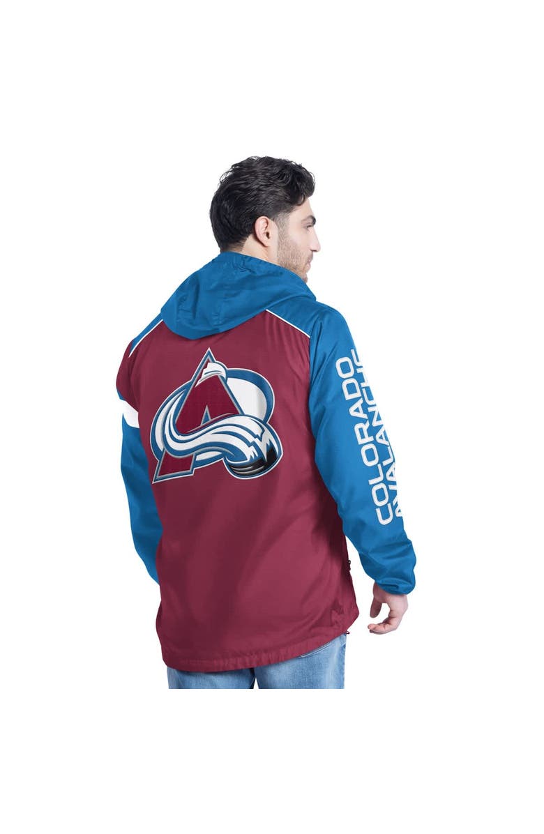 G-III SPORTS BY CARL BANKS Men's G-III Sports by Carl Banks Burgundy/Navy Colorado Avalanche Lateral Half-Zip Hoodie Jacket, Alternate, color, Burgundy