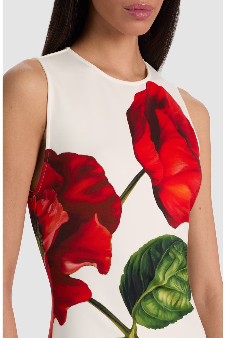 Wynell Floral Scuba Knit Minidress, Alternate, color, SUMMER POPPY