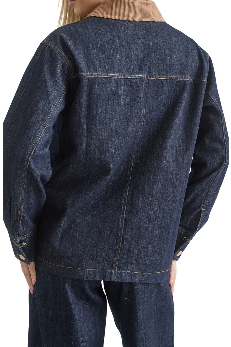 Oversize Corduroy Collar Denim Shirt Jacket, Alternate, color, DENIM