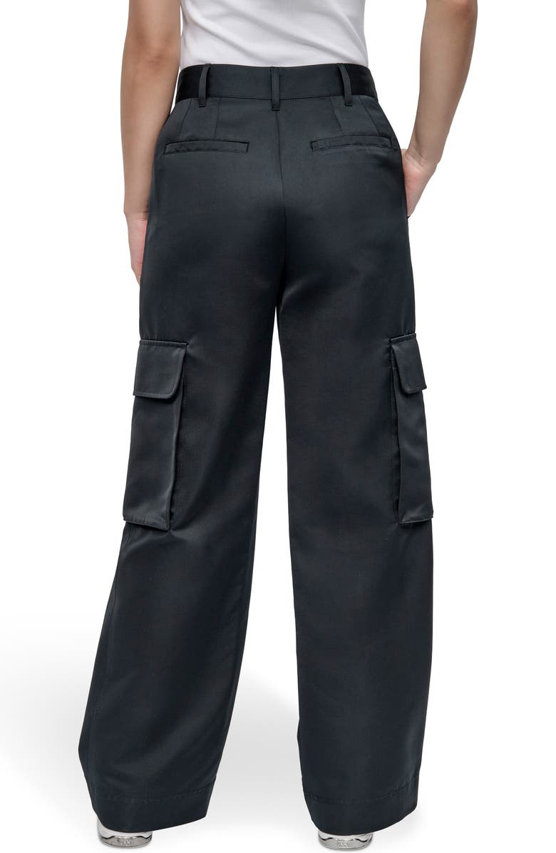 DKNY Jeans High Waist Wide Leg Cargo Pants, Alternate, color, Black