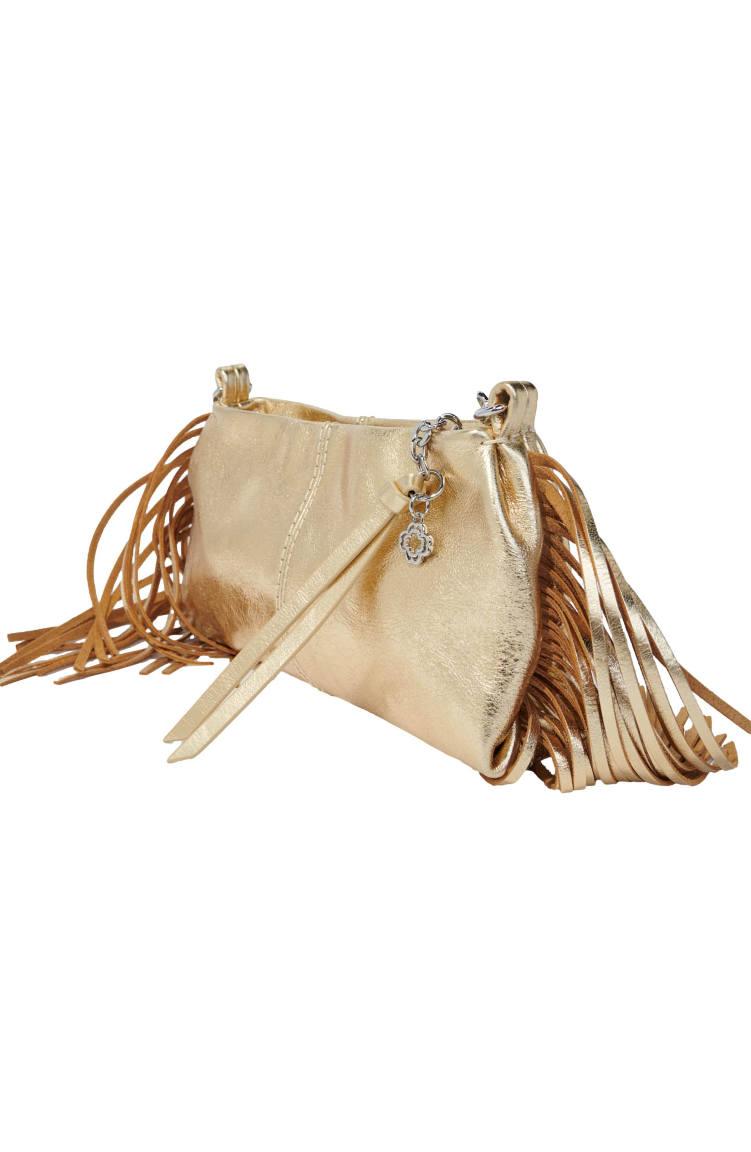 maje Metallic leather Miss M Pouch bag, Alternate, color, Gold