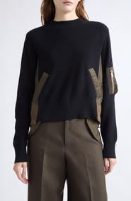 Sacai Mixed Media Sweater (Nordstrom Exclusive)
