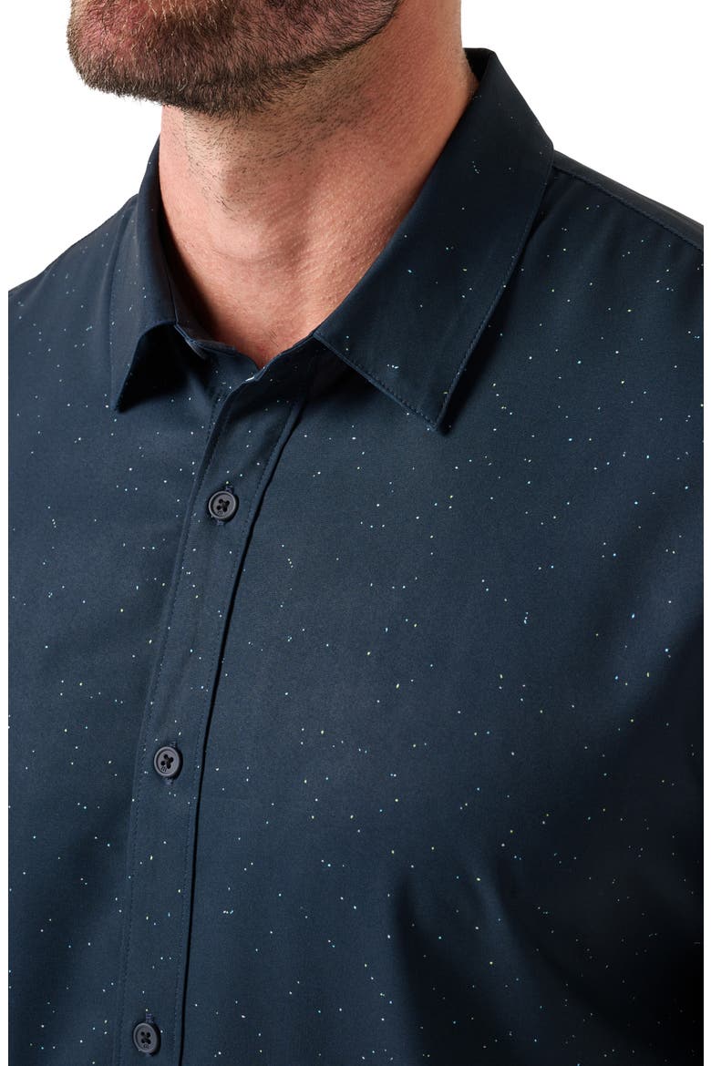 Techwoven Chartered Short Sleeve Performance Button-Up Shirt, Alternate, color, TOTAL ECLIPSE