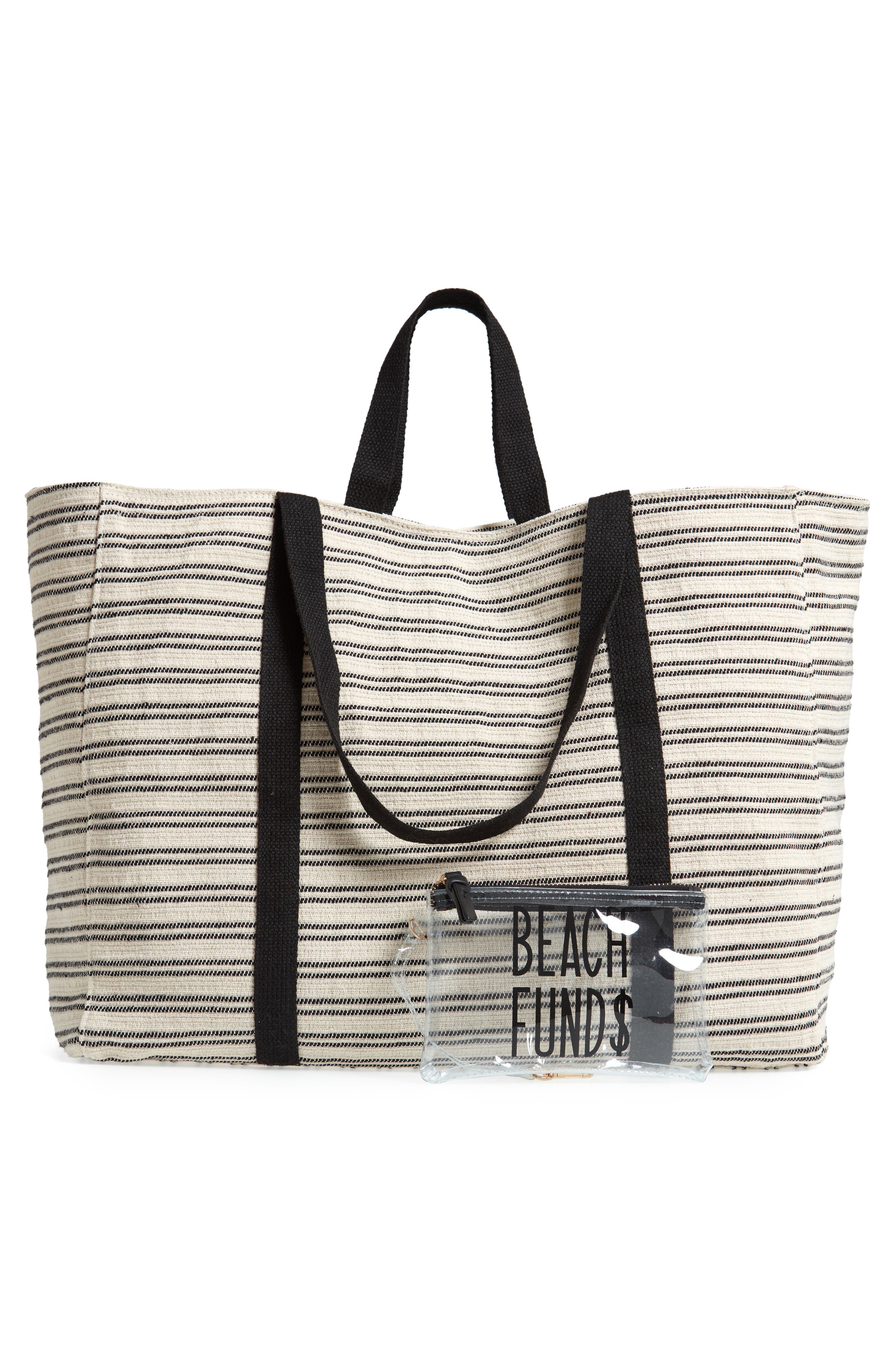 Violet Ray New York Stripe Canvas Weekend Bag, Alternate, color, 