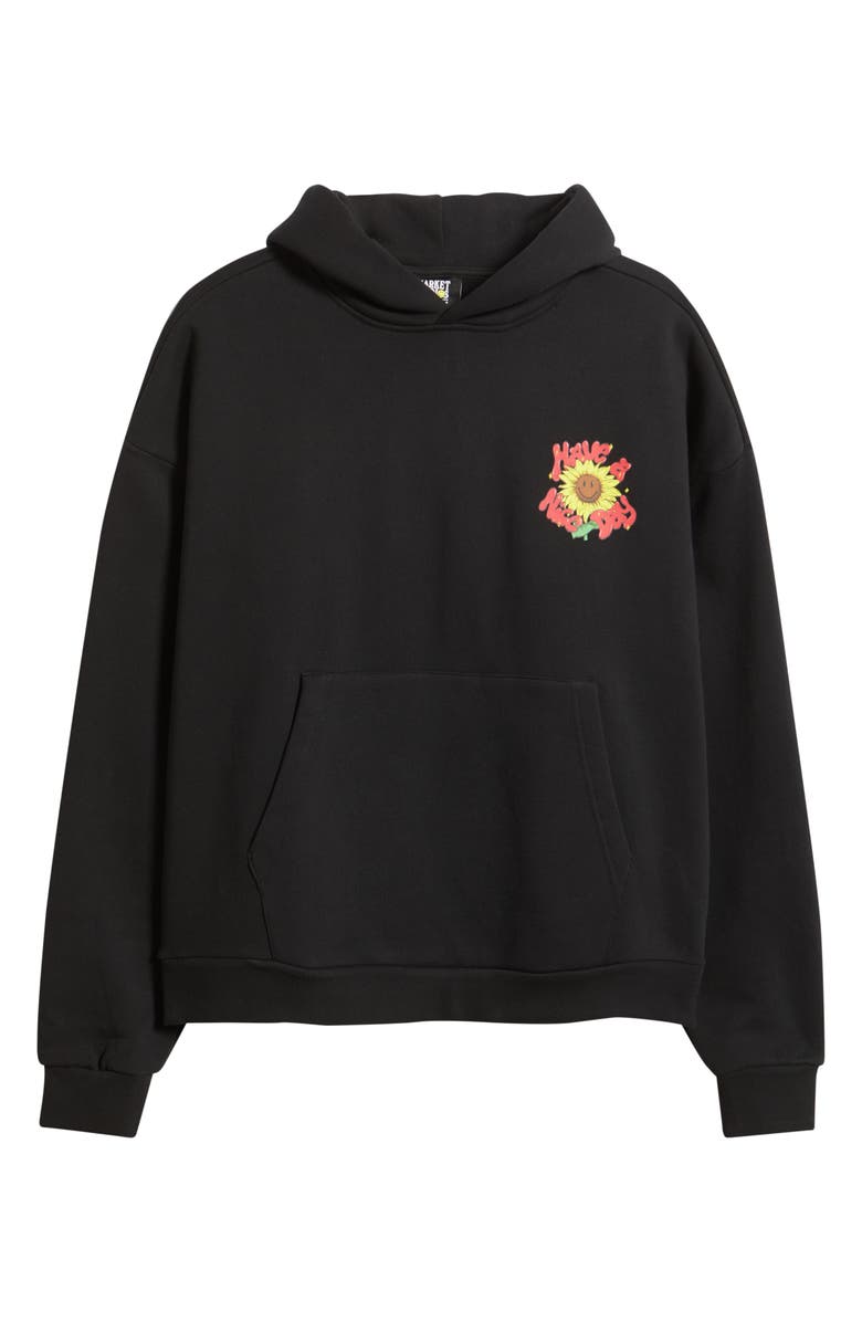 MARKET Sunflower Graphic Hoodie, Alternate, color, Jet Black