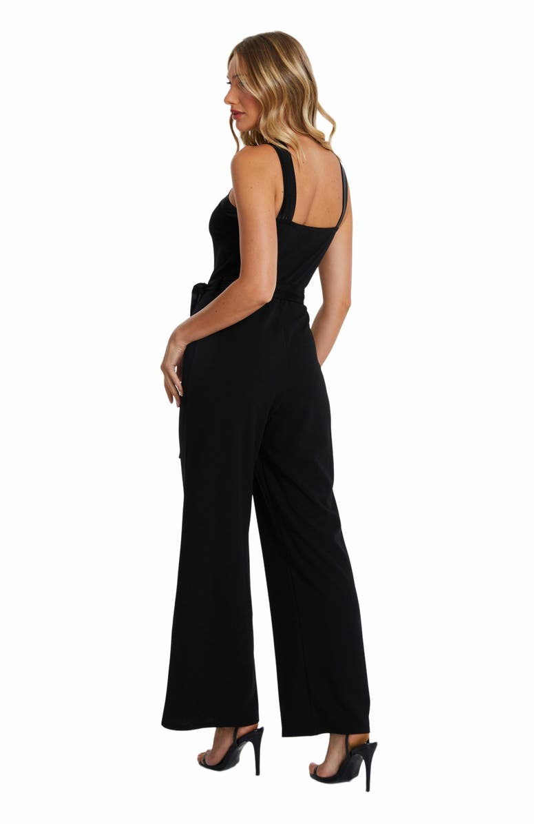 QUIZ Scuba Crepe Halter Jumpsuit with Satin Trim, Alternate, color, 