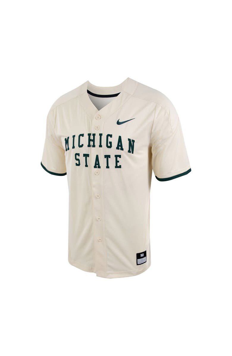 Nike Men's Nike Natural Michigan State Spartans Replica Vapor Elite Full-Button Baseball Jersey, Alternate, color, Natural