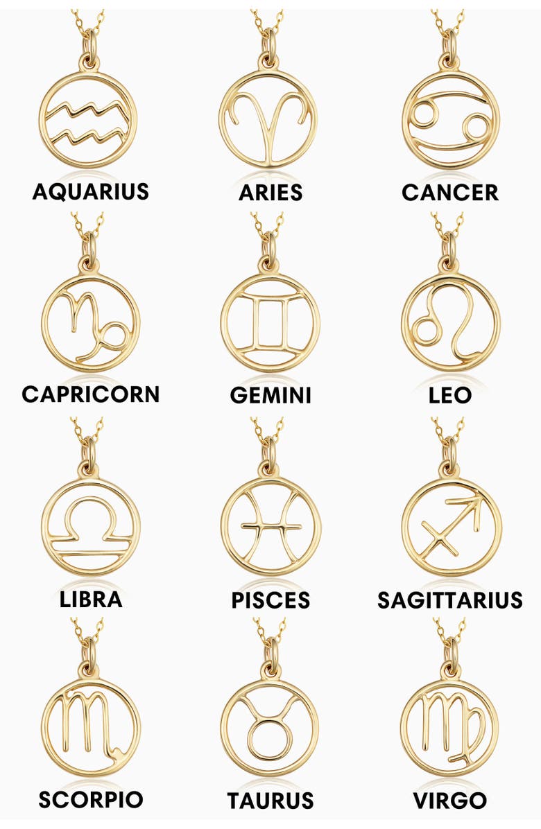 Oradina 14K Gold Zodiac Pendant Necklace, Alternate, color, Sagittarius