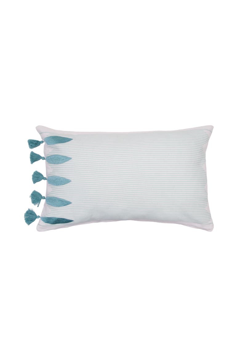Tassel Fish Cotton Blend Accent Pillow, Main, color, Blue