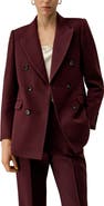 Lilysilk LILYSILK Women's Silk-Wool Blend Double Breasted Lapel Blazer