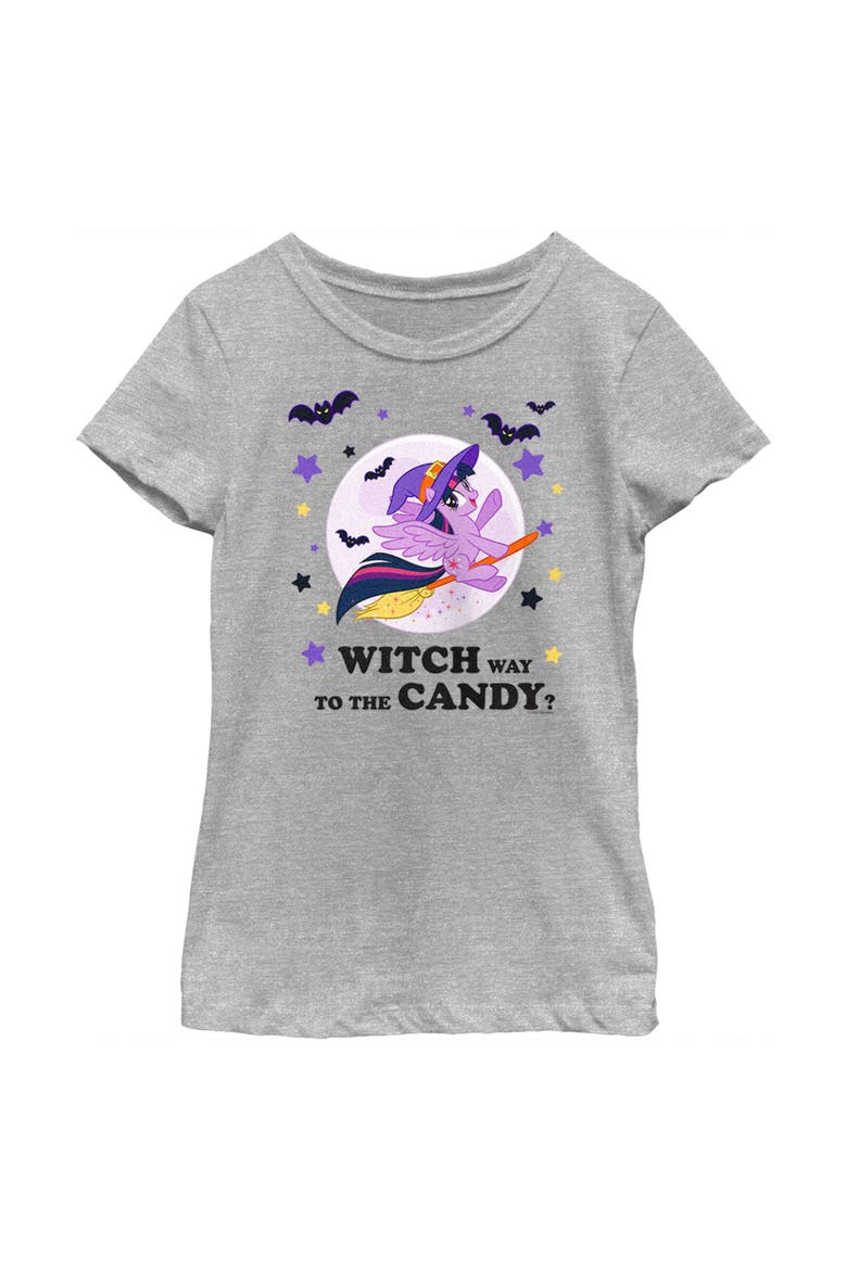 Girl's My Little Pony Halloween Twilight Sparkle Witch Candy  Graphic T-Shirt, Main, color, Athletic Heather