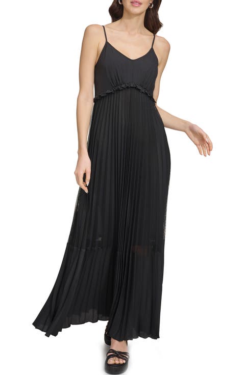 Sleeveless Pleated Maxi Dress