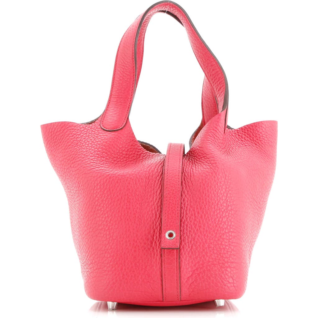 Pre-owned Hermes Hermes Picotin Lock Bag Clemence Pm In Pink