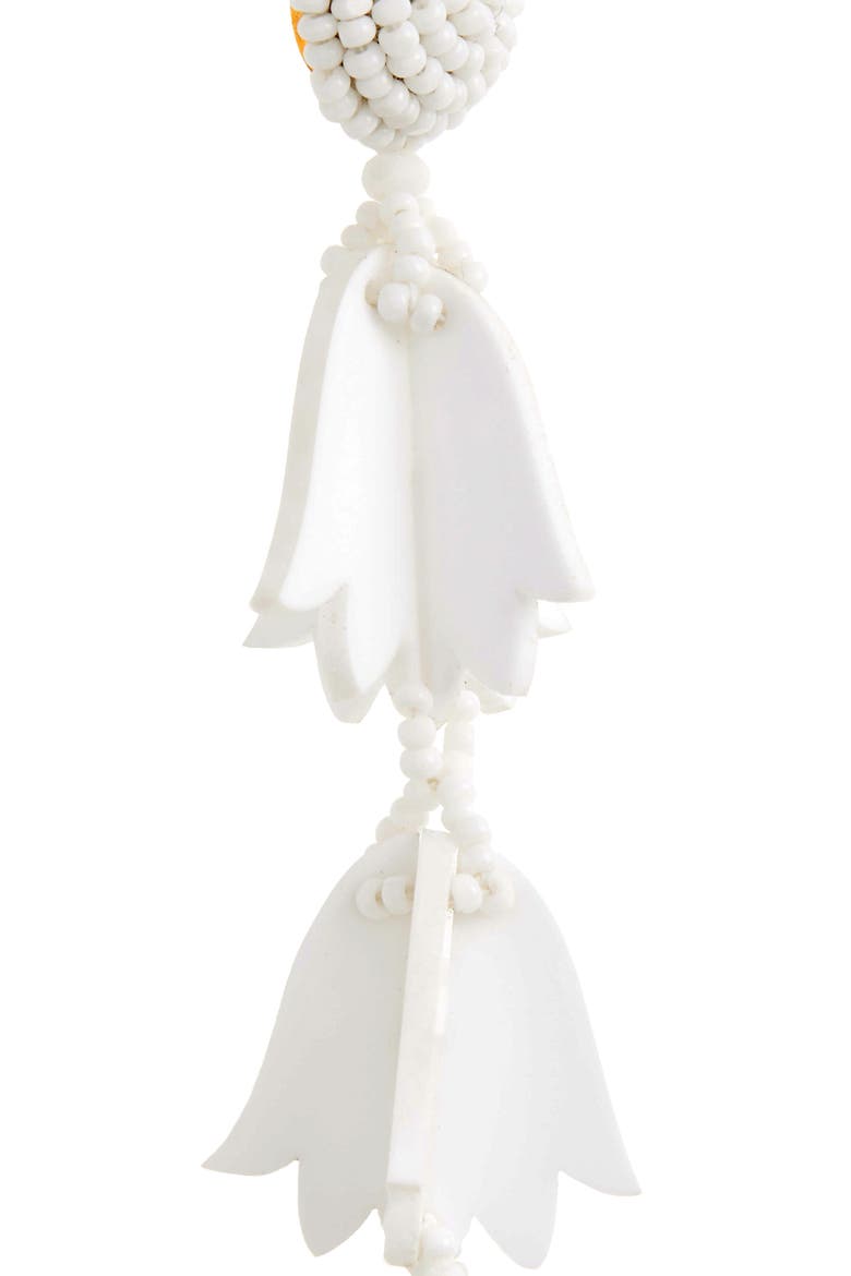 Runway Bellflower Drop Earrings, Alternate, color, WHITE