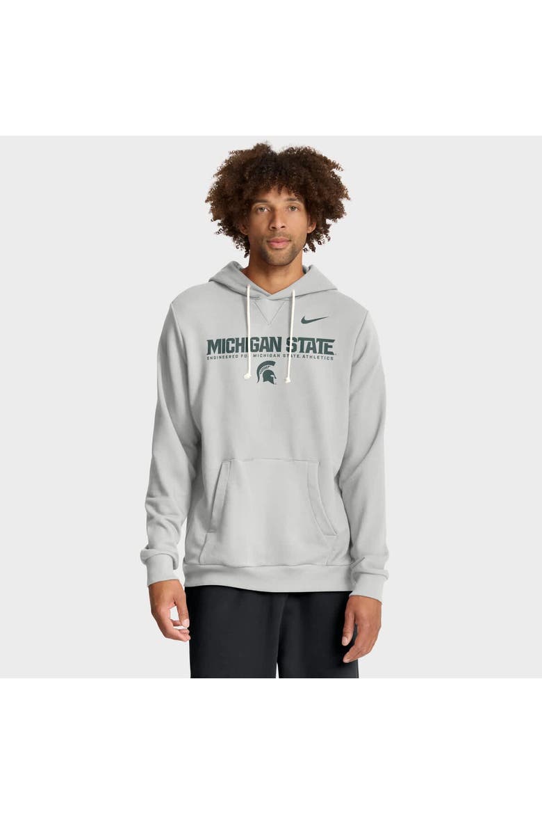 Men's Nike Gray Michigan State Spartans 2025 Sideline Standard Issue Dri-FIT Hoodie, Main, color, Gray