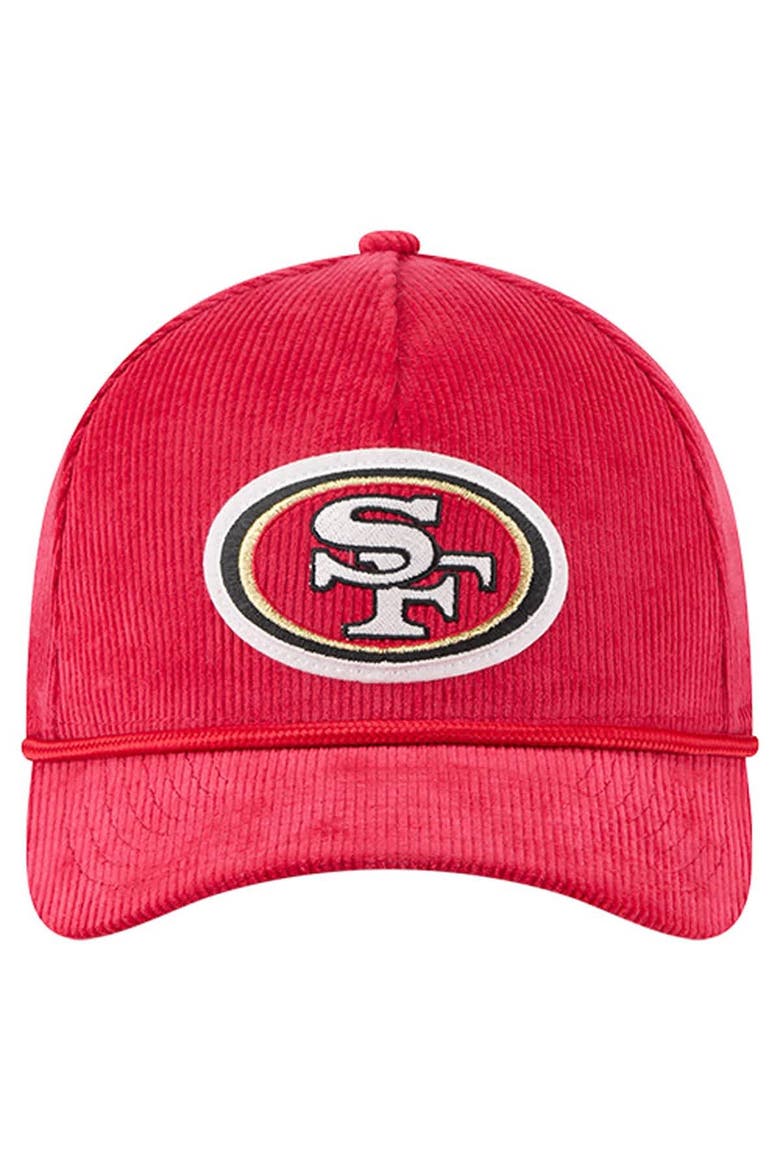 Men's New Era Scarlet San Francisco 49ers Cord Corduroy 9FORTY A-Frame Adjustable Hat, Alternate, color, Scarlet