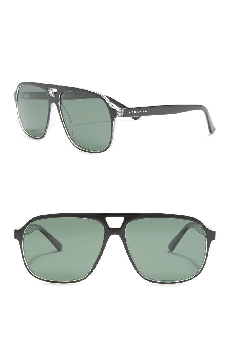 Cole Haan 58mm Aviator Polarized Sunglasses, Main, color,